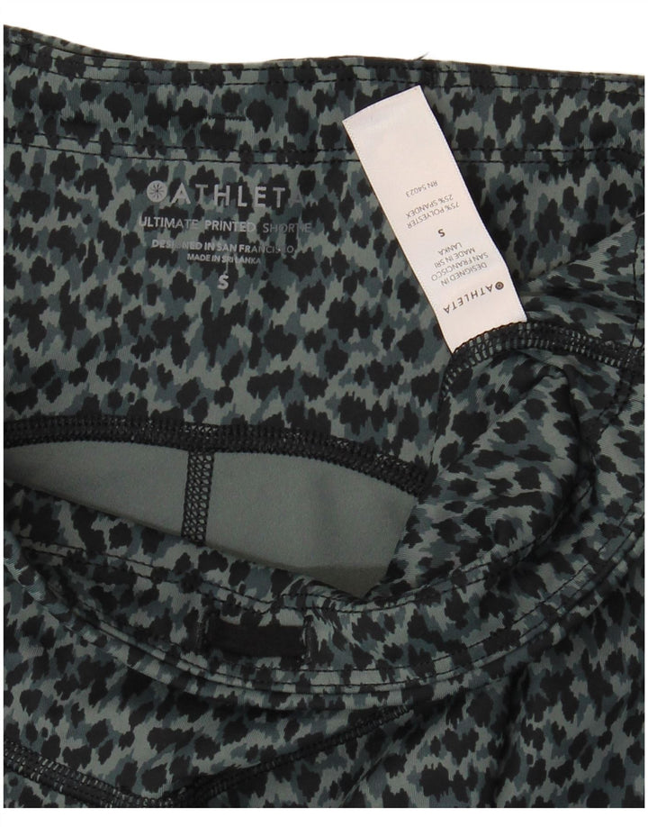 Athleta Damen Sportshorts UK 8 Small Graues Polyester mit Animal-Print
