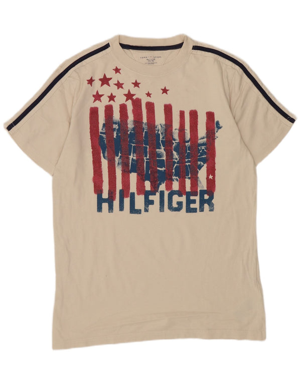 Tommy Hilfiger Grafik-T-Shirt für Jungen, 15–16 Jahre, XL, Beige, Baumwolle