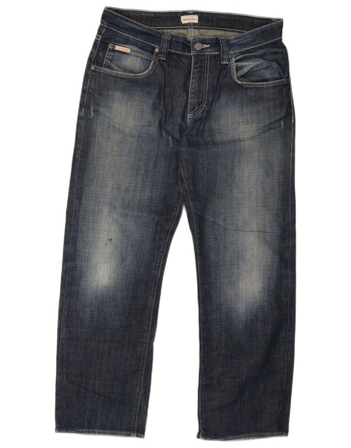 Calvin Klein Herren Straight Jeans W34 L28 Blau