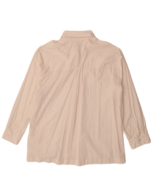 Benetton Damen-Hemdkleid in Übergröße, UK 10, Größe S, weiß, gestreift, Baumwolle