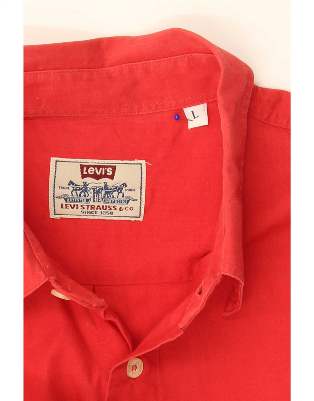 Levi's Herren-Kurzarmhemd, Größe L, Rot