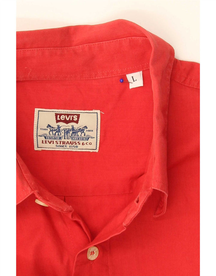 Levi's Herren-Kurzarmhemd, Größe L, Rot