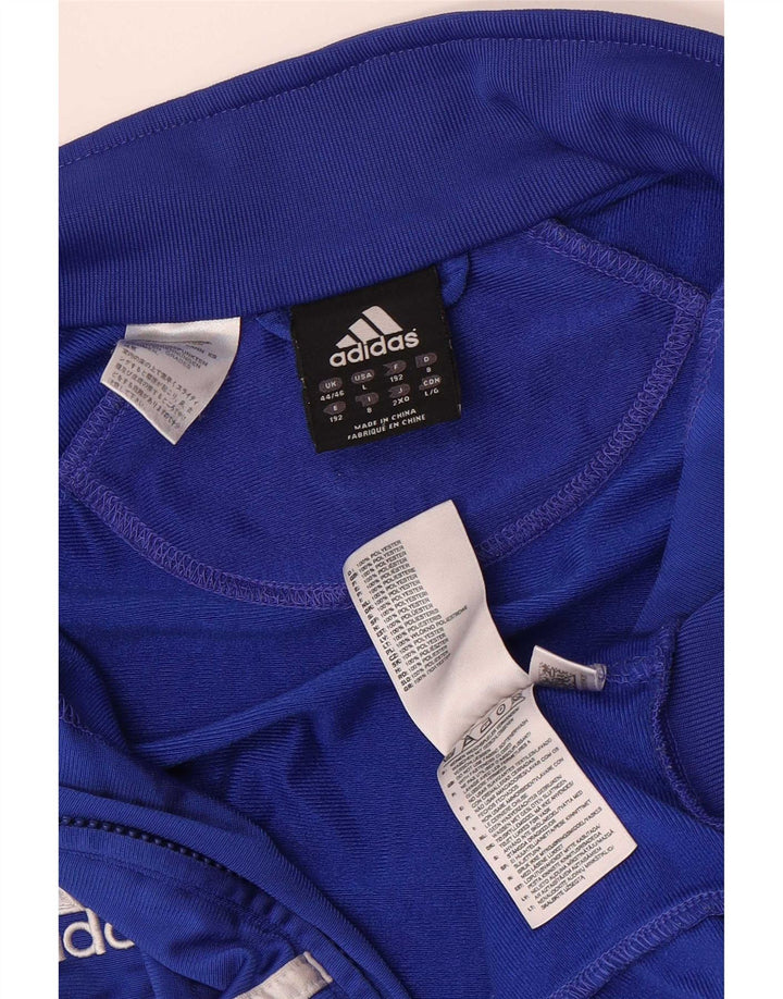 Adidas Herren-Trainingsanzugoberteil, UK-Größe 44/46, großes blaues Colourblock-Polyester