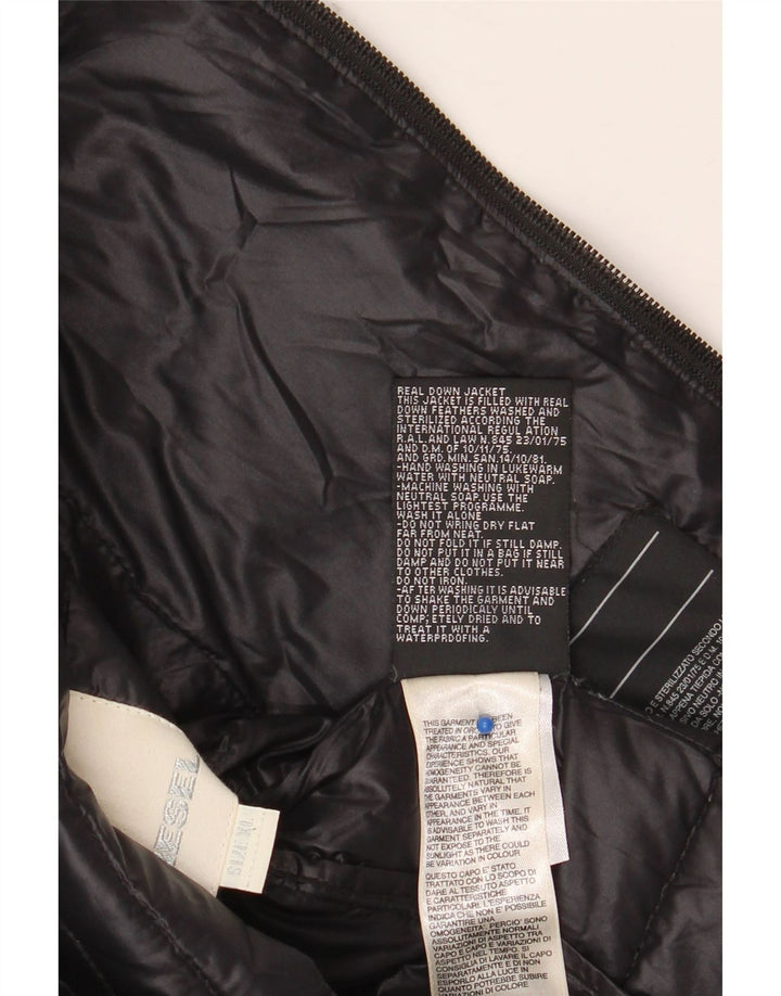 DIESEL Wattierte Jacke für Mädchen, 11–12 Jahre, XL, schwarzes Nylon