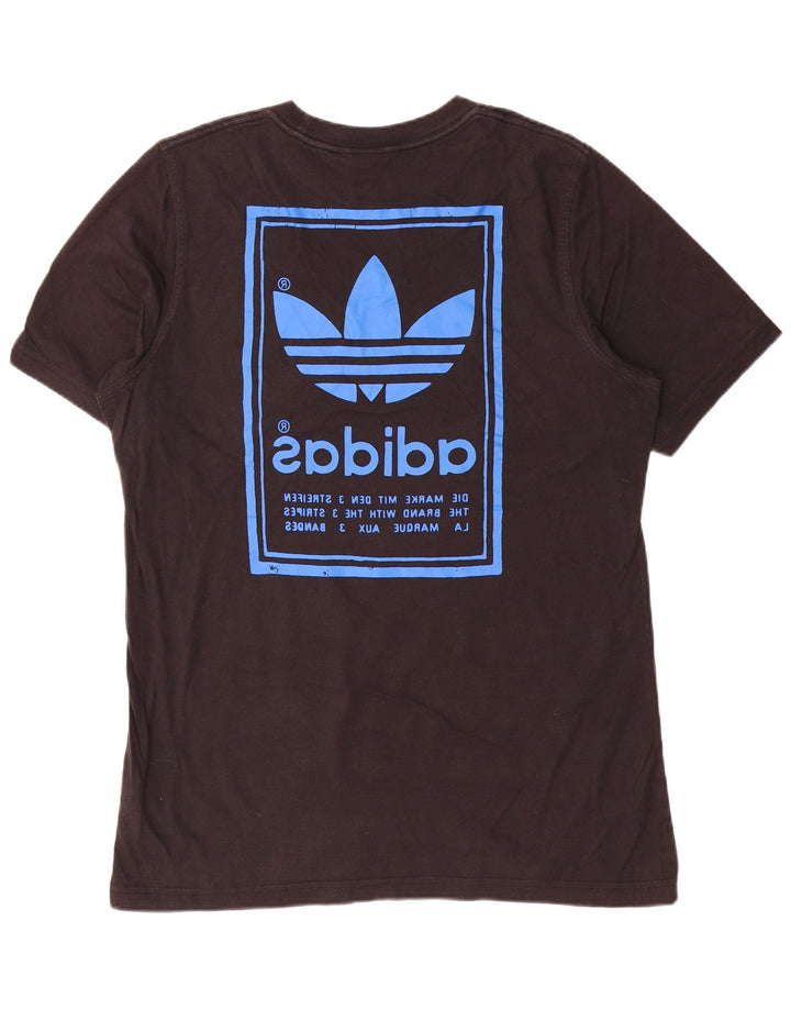 Adidas Herren T-Shirt mit drei Streifen, mittelschwarz, Baumwolle
