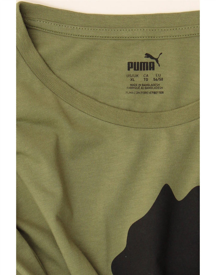 Puma Herren Grafik T-Shirt Top XL Khaki