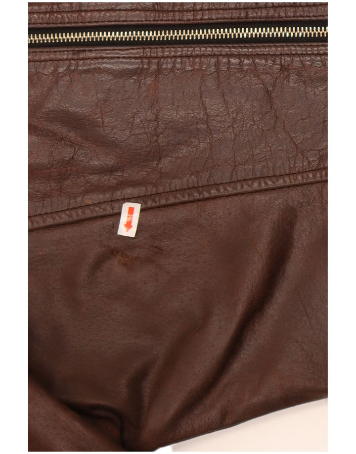 Vintage Damen Lederjacke UK 14 Großes braunes Leder