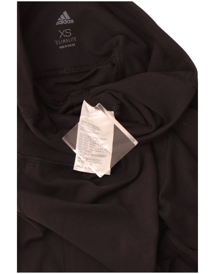 ADIDAS Damen Climalite Leggings UK 6 XS Schwarz gestreift Polyester