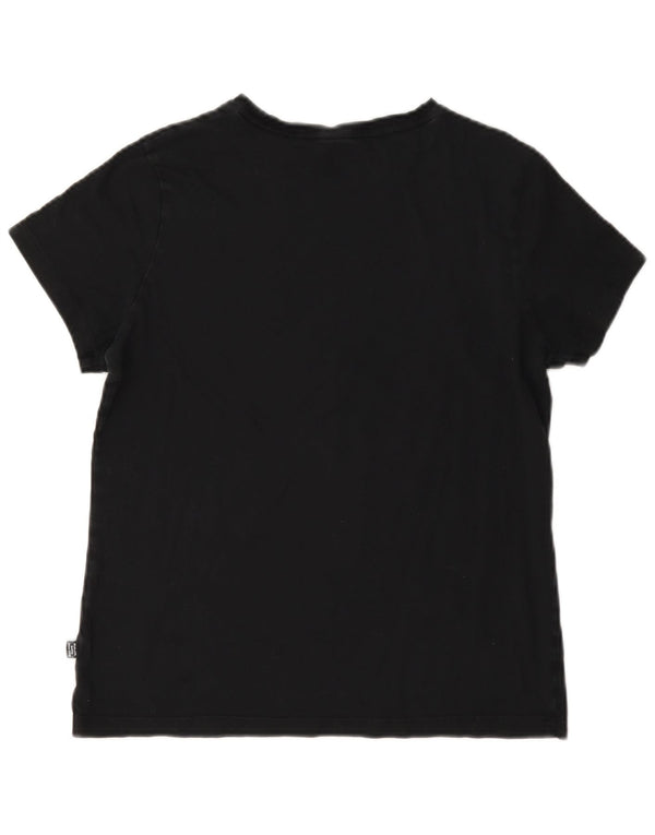 Puma Damen Graphic T-Shirt Top UK 14 Medium Schwarz