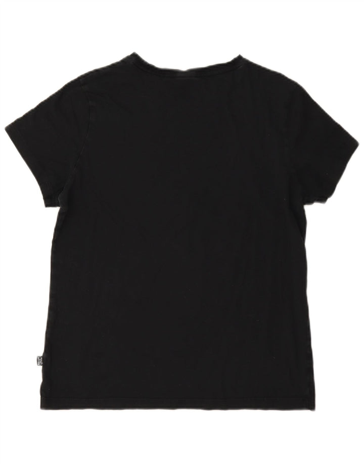 Puma Damen Graphic T-Shirt Top UK 14 Medium Schwarz