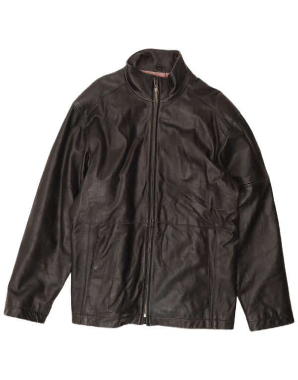 HELIUM Herren Lederjacke UK 42 XL Schwarzes Leder