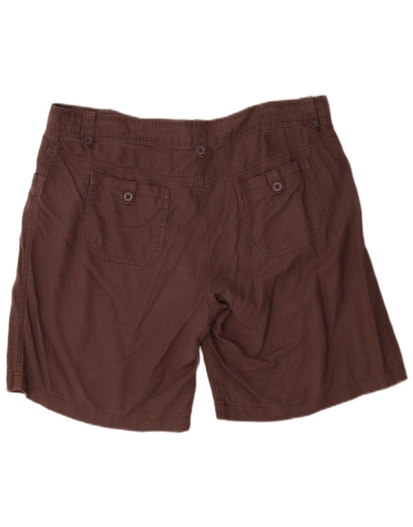 Marks & Spencer Damen Freizeitshorts UK 16 Large W36 Braunes Leinen
