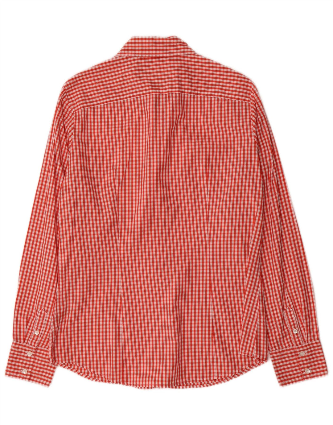Tommy Hilfiger Damen-Hemd, US 10, große rote Gingham-Baumwolle