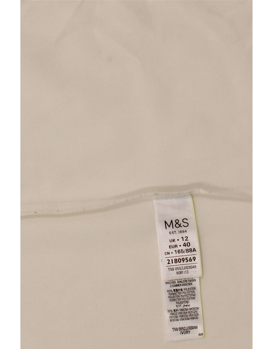 MARKS & SPENCER Offene Blazerjacke für Damen mit 3/4-Ärmeln, UK 12, Mittelweiß
