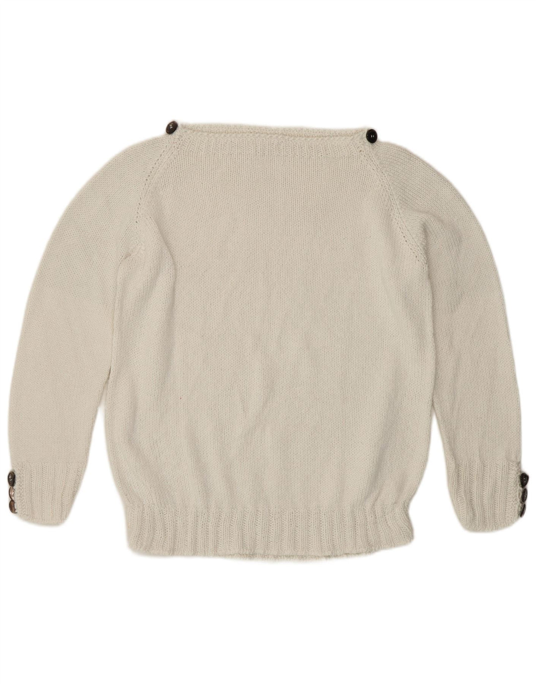 Vintage Damen Pullover mit U-Boot-Ausschnitt, UK 12, Mittelweiß