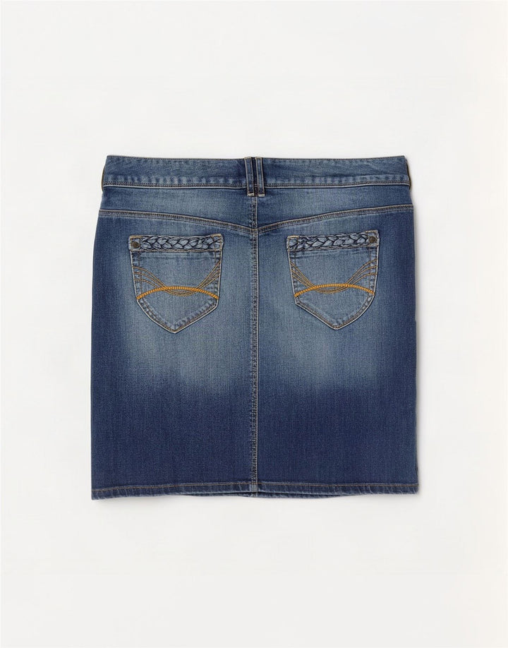Tom Tailor Damen Mini-Jeansrock EU 40 Medium W34 Blaue Baumwolle