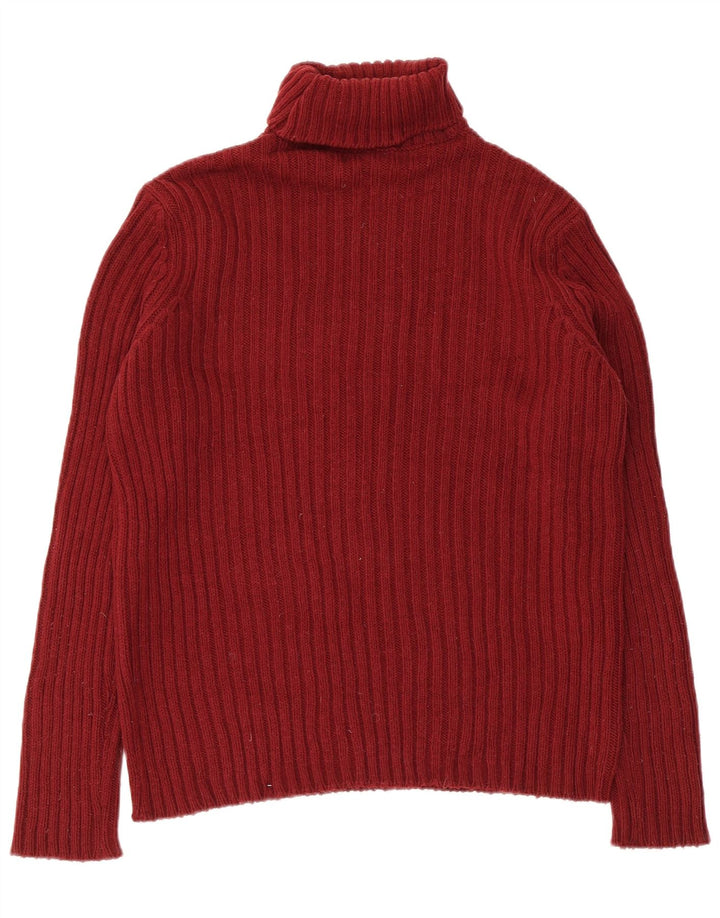 Benetton Herren-Pullover mit Rollkragen, Größe S, Burgunderrot