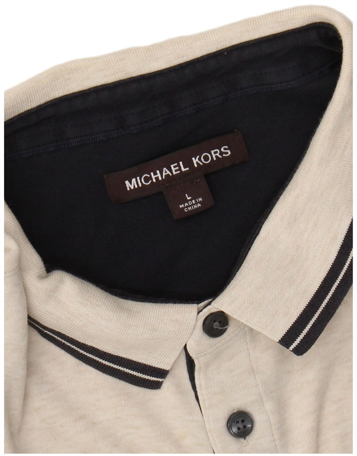 MICHAEL KORS Herren-Poloshirt, groß, beige meliert