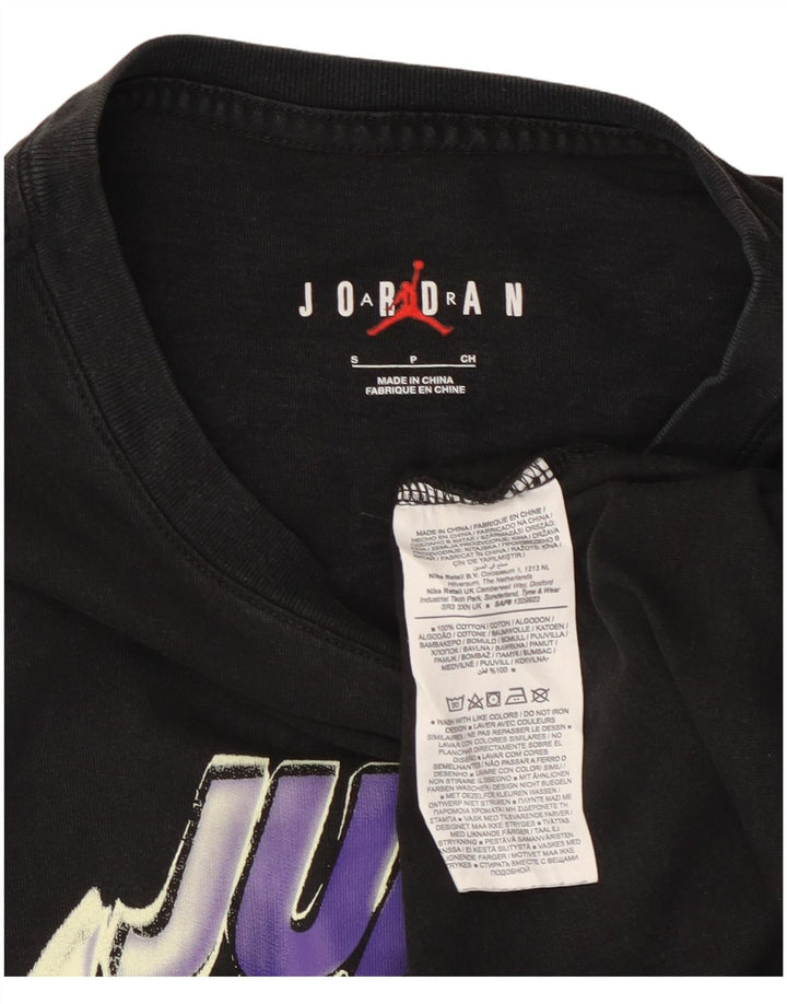 JORDAN Herren-T-Shirt mit Grafik, Größe S, schwarze Baumwolle