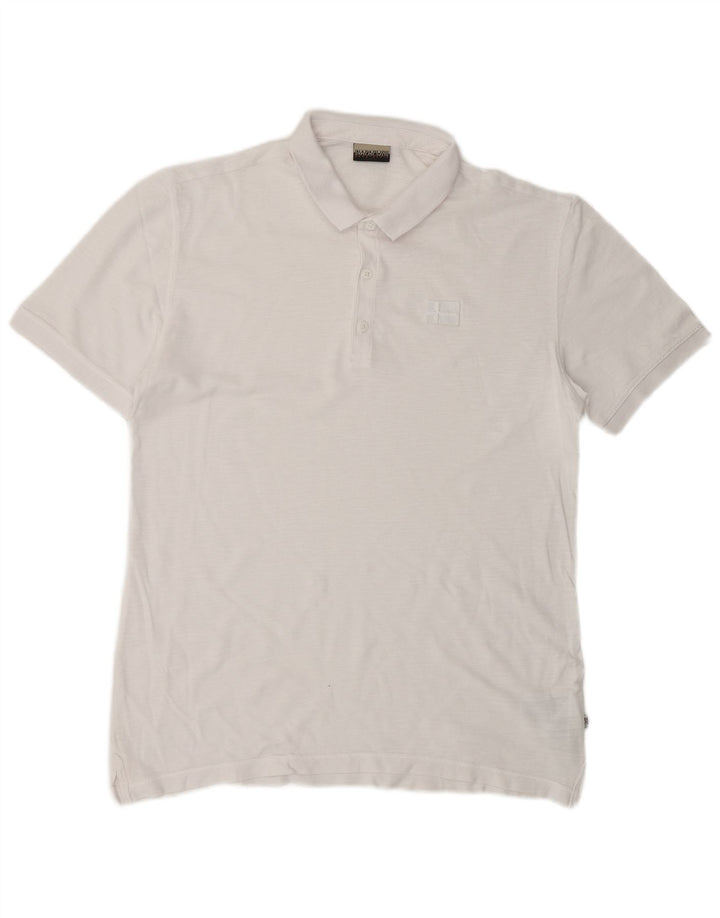 Napapijri Herren-Poloshirt, groß, weiße Baumwolle