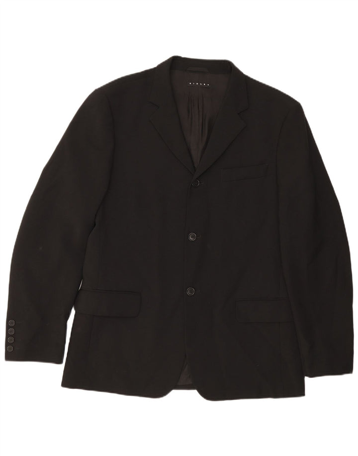 Sisley Herren-Blazer mit 3 Knöpfen, IT 50, Größe L, Schwarz, Polyester