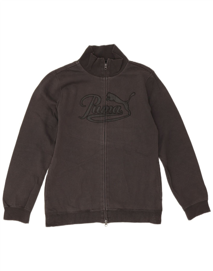 Puma Womens Graphic Trainingsanzug Top Jacke UK 14 Large Schwarz