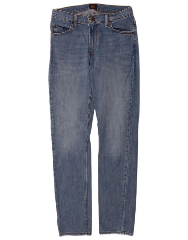 Lee Damen Rider Slim Jeans W30 L32 Blaue Baumwolle