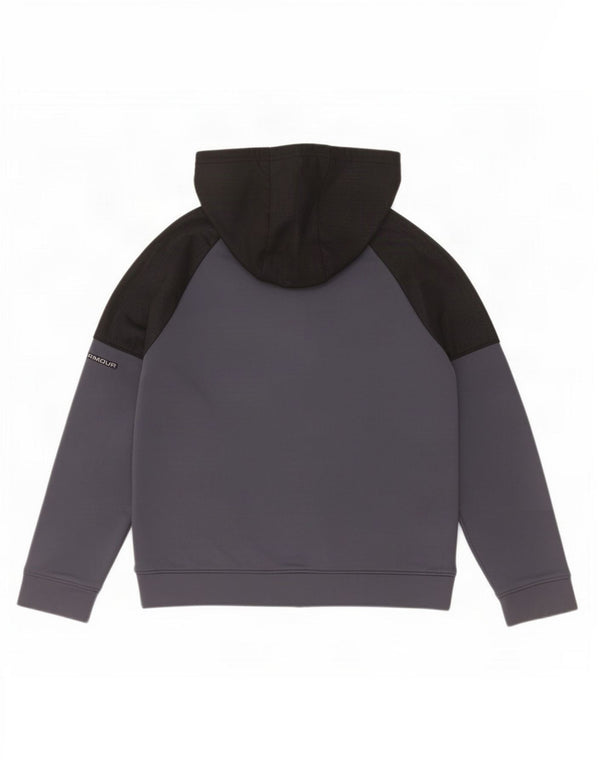 Under Armour Boys Zip Hoodie Sweater 9-10 Years Medium Navy Blue