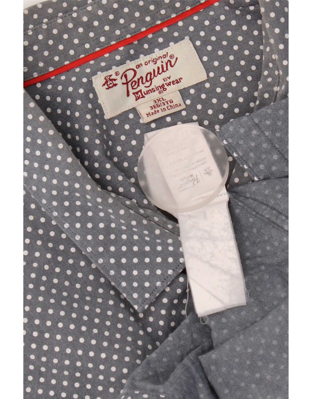 Pinguin Herrenhemd 3XL Blau gepunktet Baumwolle