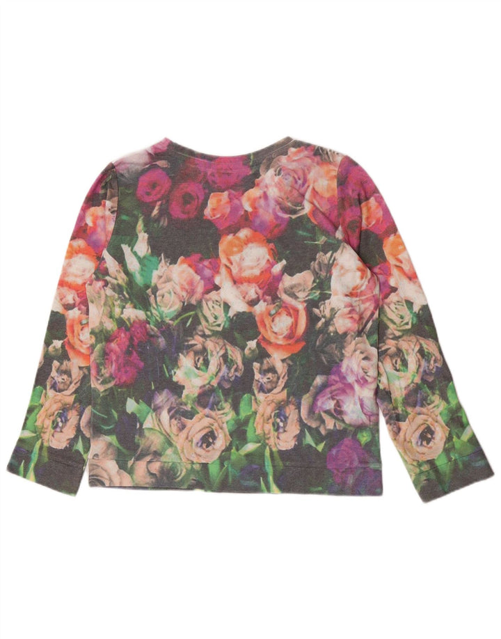 Zara Damen Trafaluc Sweatshirt Pullover UK 14 Medium Mehrfarbig Blumen
