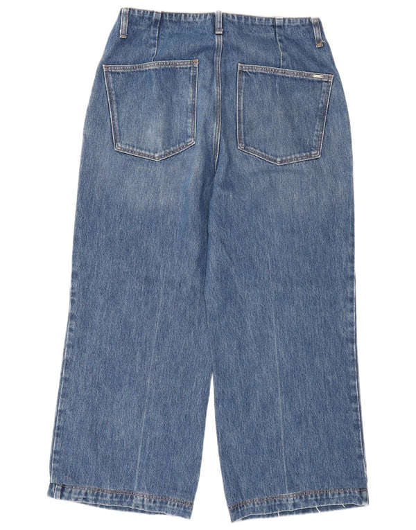 Massimo Dutti Damen Jeans mit weitem Bein W30 L26 Blau