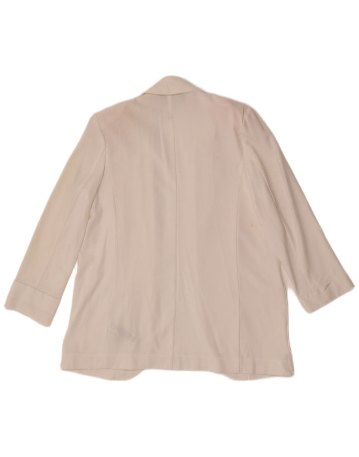 Marks & Spencer Offene Damen-Blazerjacke, UK 10, Größe S, Weiß, Polyester