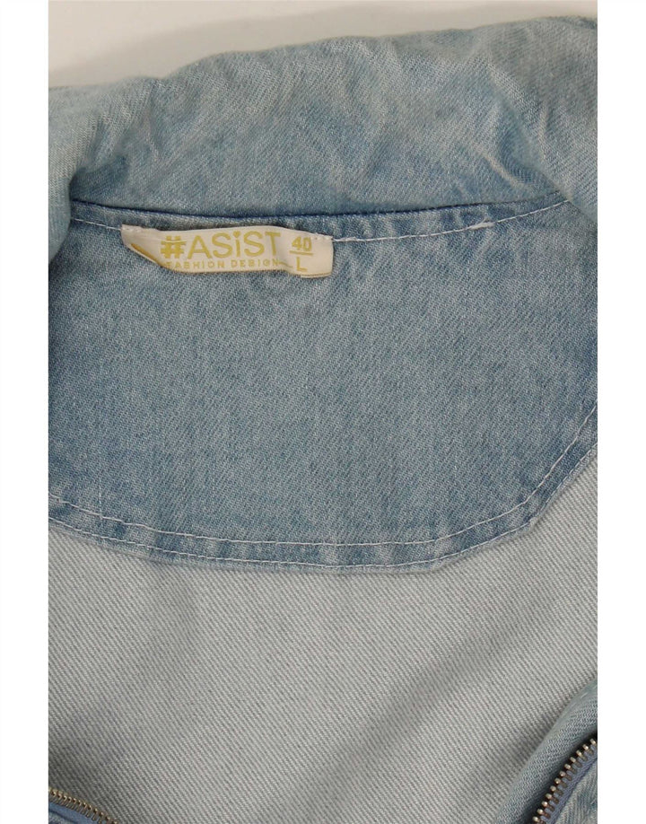 Vintage Damen Jeansjacke UK 14 Große blaue Baumwolle