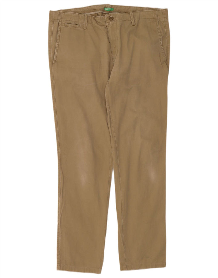 Benetton Slim Chino-Hose für Herren, W38, L30, Khaki