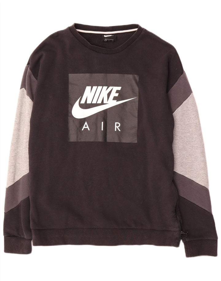 Nike Herren-Sweatshirt mit Grafik, Größe S, Schwarz, Colourblock-Baumwolle