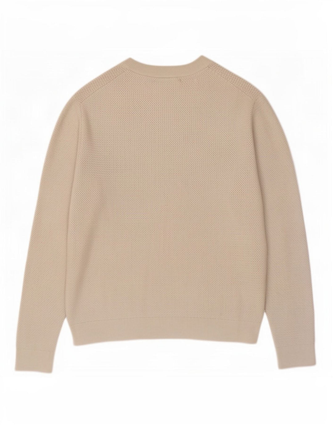 Reiss Herren-Pullover mit Rundhalsausschnitt, mittelbeigefarbenes Nylon