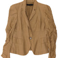 Zara Damen 1-Knopf-Blazerjacke UK 12 Mittelbeige