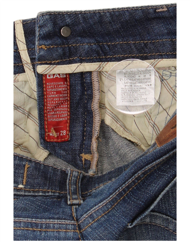 Gas Damen Slim Jeans W28 L29 Blaue Baumwolle