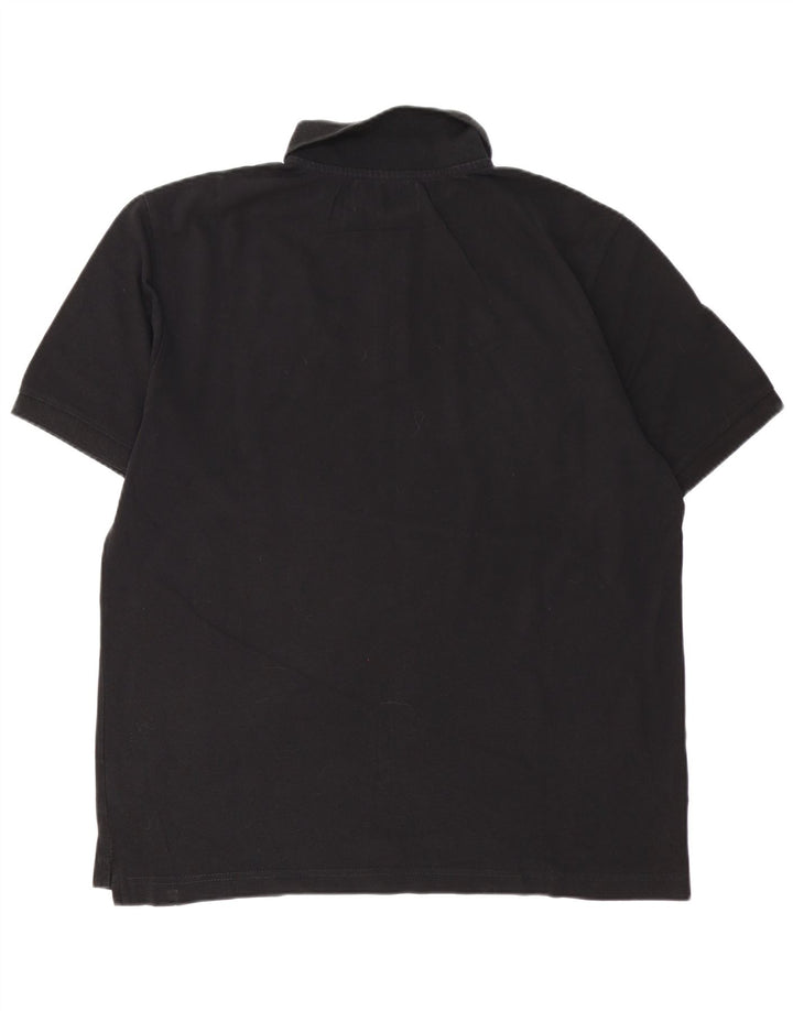 Kappa Herren-Poloshirt, groß, schwarze Baumwolle