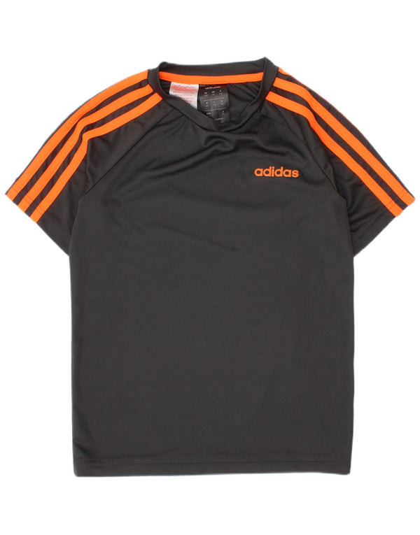Adidas Jungen Climalite T-Shirt Top 7-8 Jahre Grau Polyester