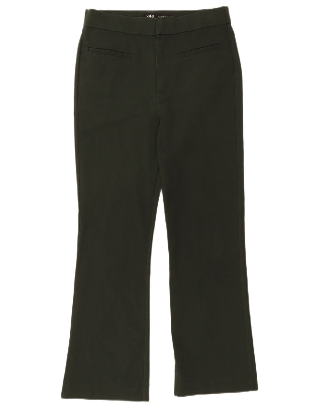 Zara Damen Bootcut-Hose, mittelgroß, W28, L25, Khaki