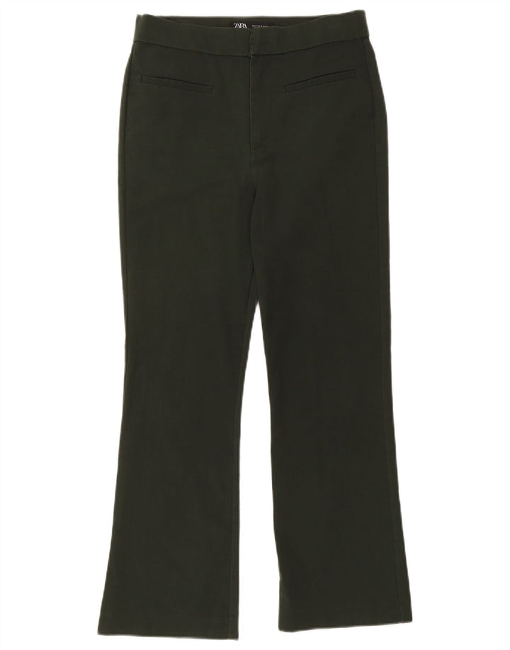 Zara Damen Bootcut-Hose, mittelgroß, W28, L25, Khaki