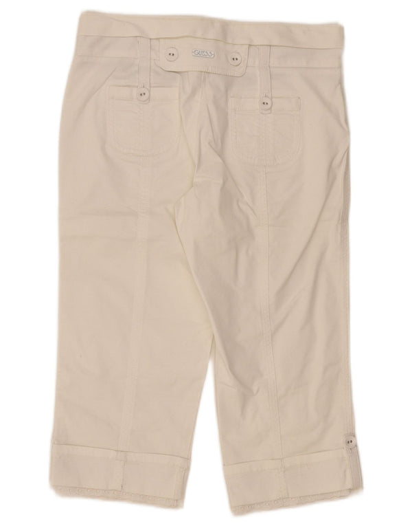 Guess Capri-Hose für Damen, W24, L18, weiße Baumwolle