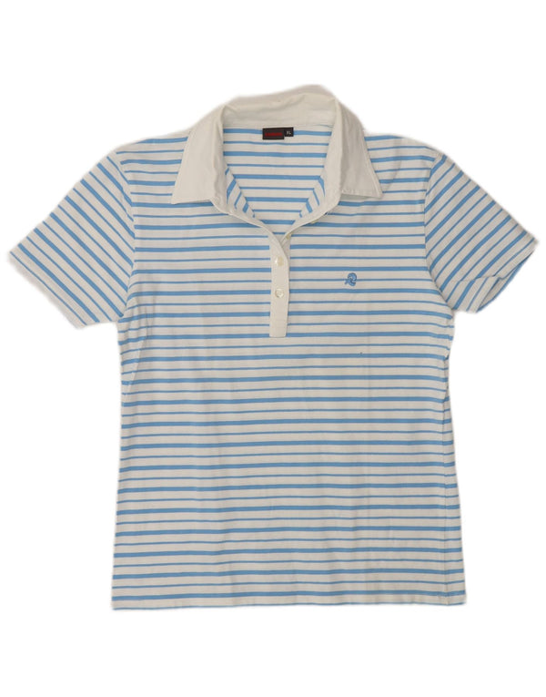 Invicta Damen Polohemd UK 18 XL Blau Gestreift