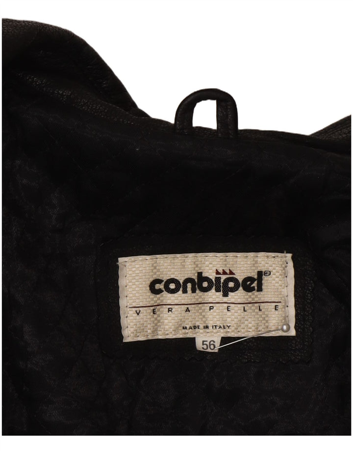 Conbipel Herren Lederjacke IT 56 2XL Schwarzes Leder