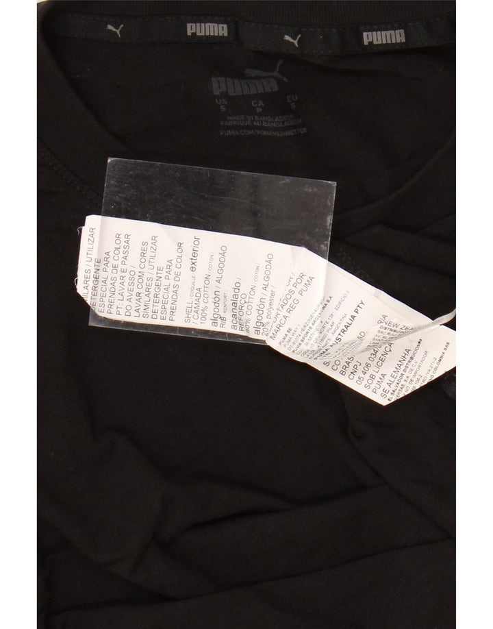 PUMA Herren Graphic Top Langarm Small Schwarz Baumwolle