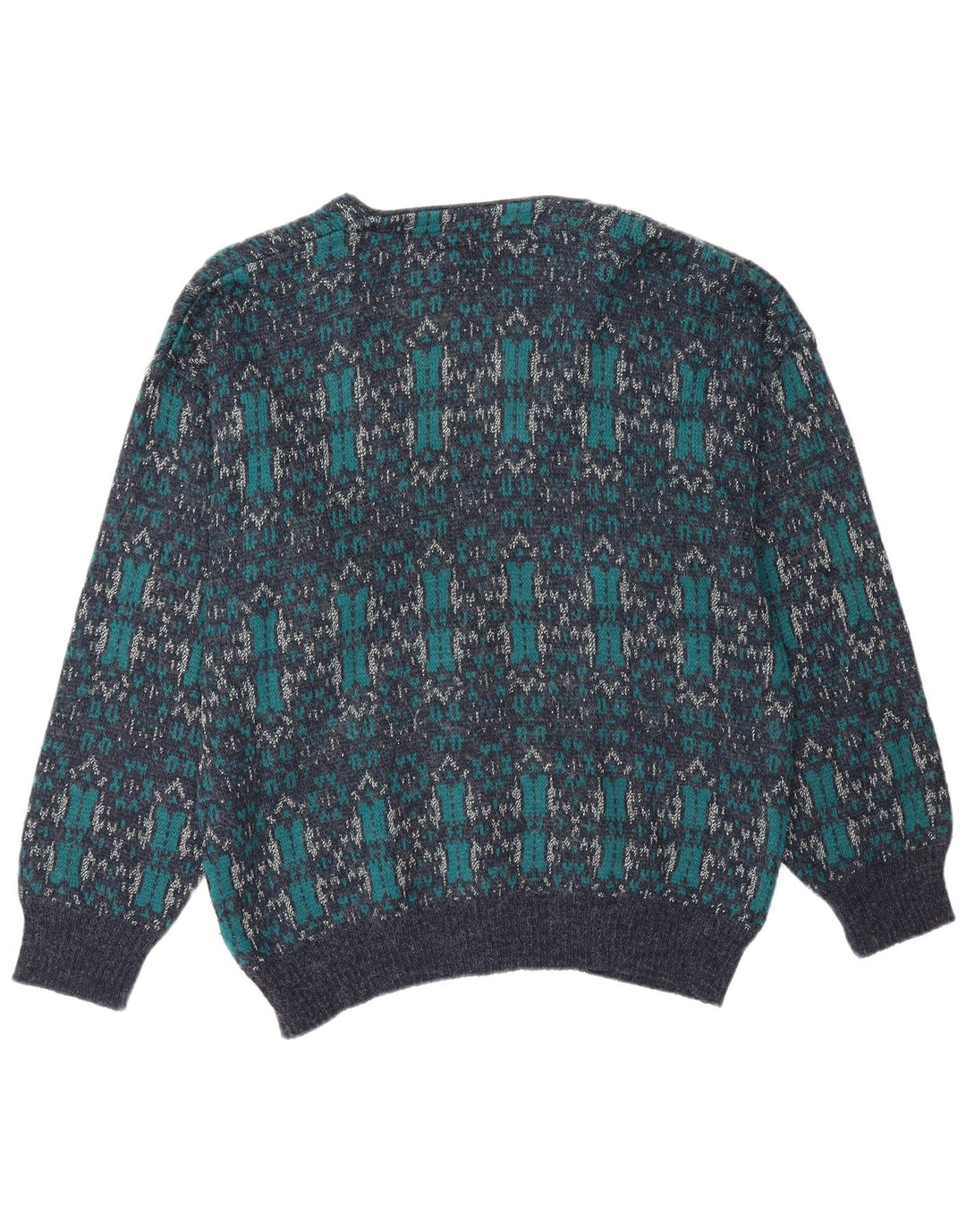 Derby Herren-Strickjacke, groß, blau, geometrisch