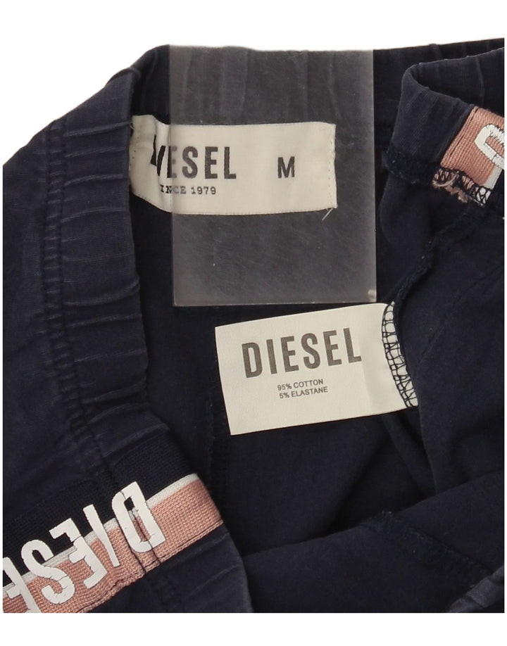 Diesel Womens Graphic Crop Leggings UK 12 Mittel Marineblau Farbblock