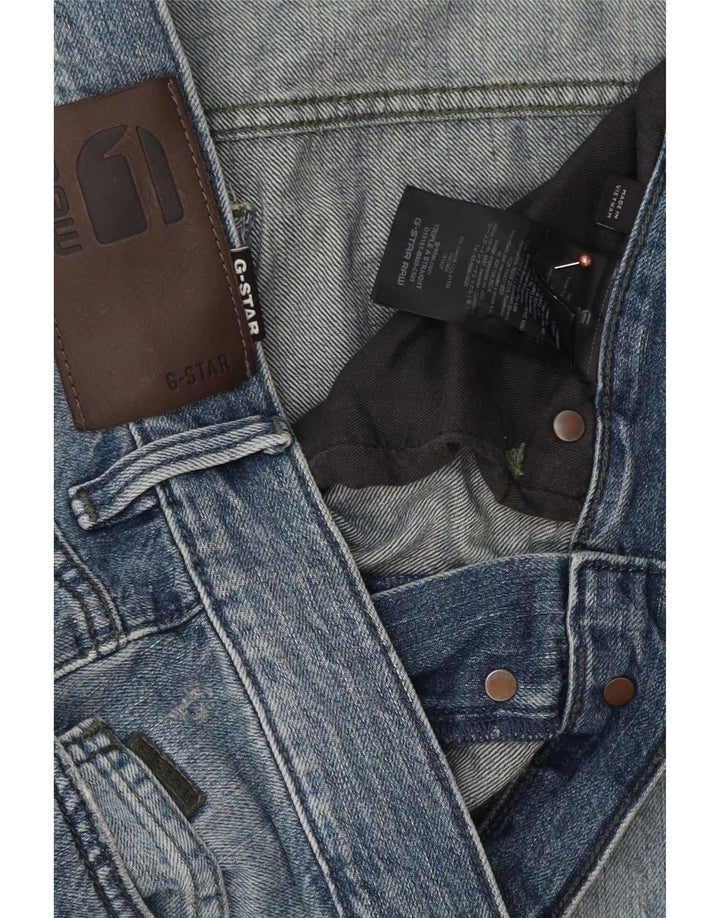 G-Star Herren Distressed Straight Jeans W32 L32 Blaue Baumwolle