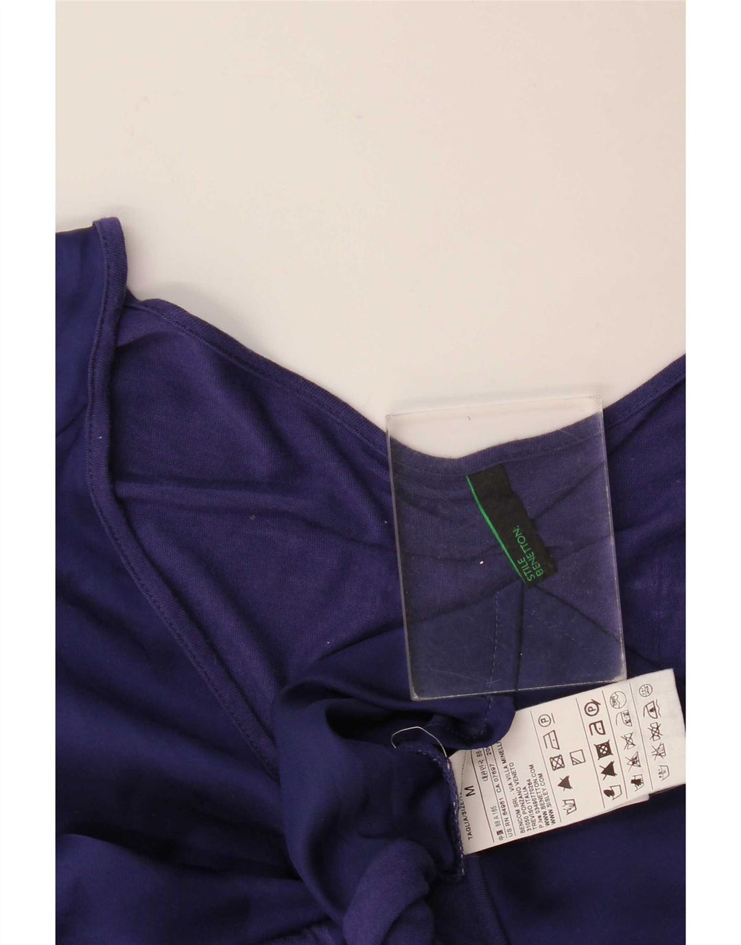 Benetton Damen-Basic-Kleid mit entspannter Passform, UK 14, mittlere marineblaue Viskose